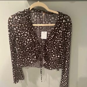 Free People Sheer Star Blouse